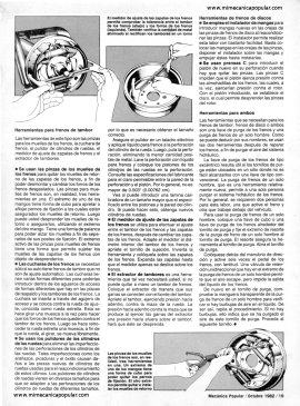 Herramientas para el auto -La llave de torsión -Herramientas para frenos - Octubre 1982