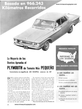 Informe de los dueños: Plymouth -Mayo 1962