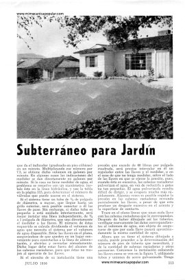 Regadío Subterráneo para Jardín - Julio 1956