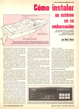 Cómo instalar un estéreo en su embarcación - Septiembre 1985