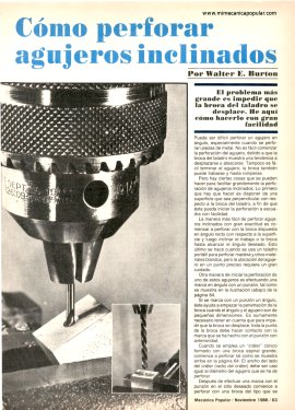 Cómo perforar agujeros inclinados en metal - Noviembre 1986