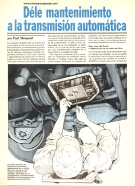 Déle mantenimiento a la transmisión automática - Agosto 1986