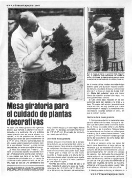 Mesa giratoria para el cuidado de plantas decorativas - Noviembre 1981