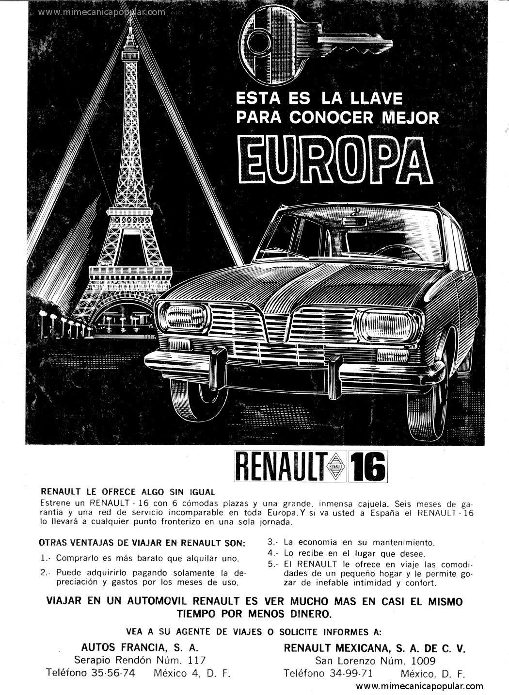 Publicidad - Renault 16 - Diciembre 1967