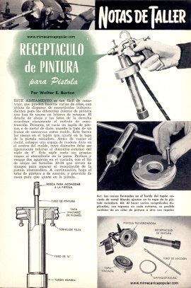 Receptáculo de Pintura para Pistola - Diciembre 1953