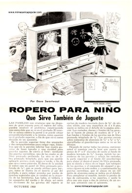 Ropero Para Niño Que Sirve También de Juguete - Octubre 1960