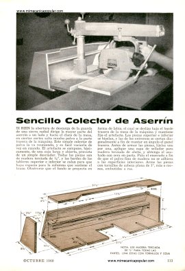 Sencillo Colector de Aserrín para sierra radial - Octubre 1960