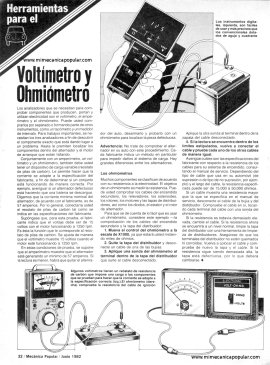Herramientas para el auto -Voltímetro y Ohmiómetro - Junio 1982