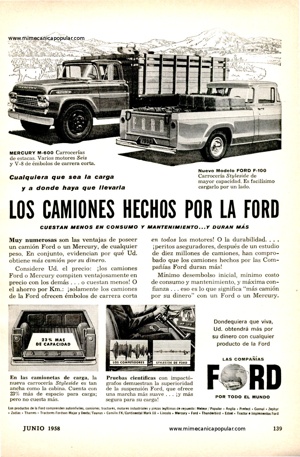 Publicidad - Camiones Ford - Junio 1958