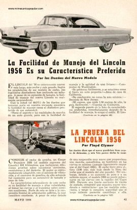 Informe de los dueños: Lincoln 1956 - Mayo 1956