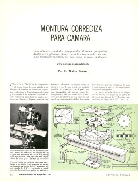Montura Corrediza Para Cámara - Diciembre 1963