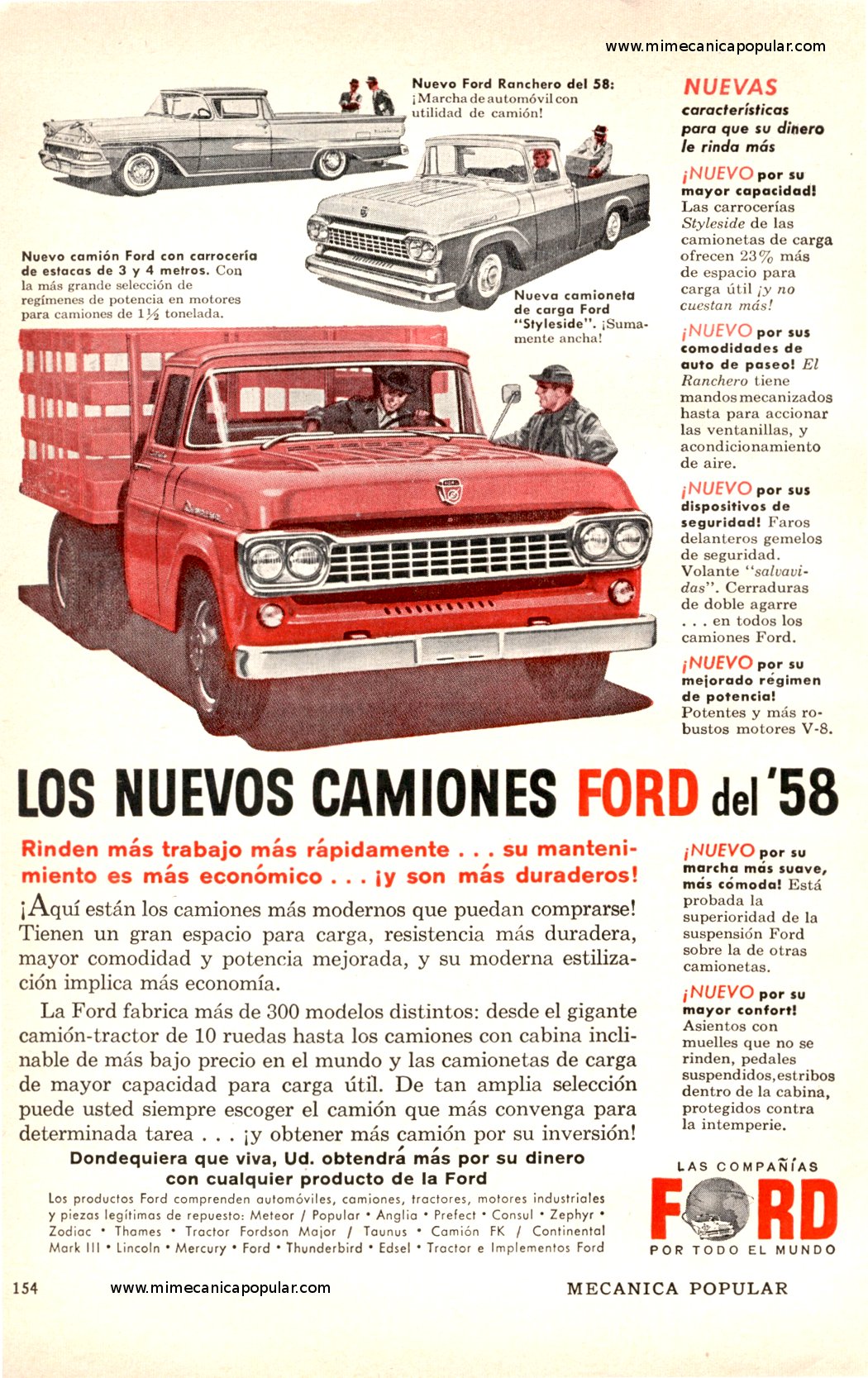 Publicidad - CAMIONES FORD - Febrero 1958