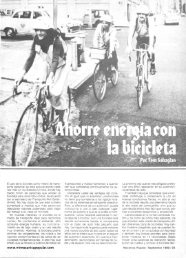 Ahorre energía con la bicicleta - Septiembre 1980