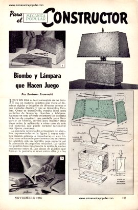 Biombo y Lámpara que Hacen Juego - Noviembre 1956