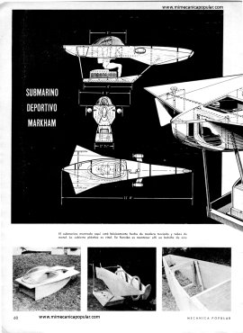 Construya Ud. Mismo Este Submarino Deportivo para un Solo Hombre - Septiembre 1968