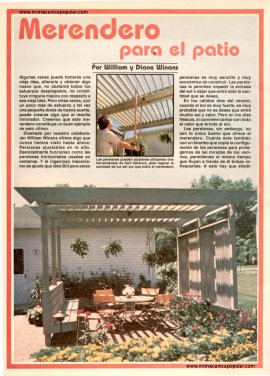 Merendero para el patio - Septiembre 1986