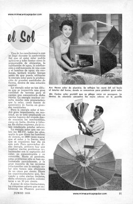 Cocinas que Funcionan con el Sol - Junio 1956