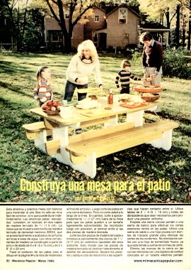 Construya una mesa para el patio - Marzo 1983
