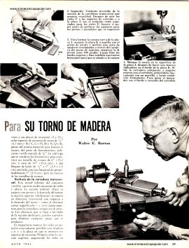 Soporte Deslizante Compuesto Para SU TORNO DE MADERA - Mayo 1963