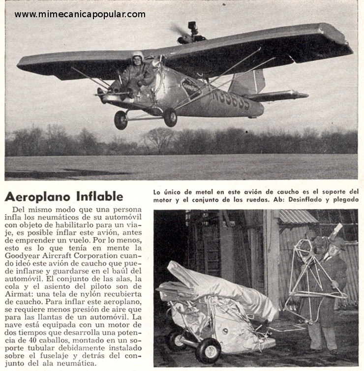Aeroplano Inflable - Julio 1956