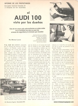 El Audi 100 visto por los dueños -Noviembre 1973