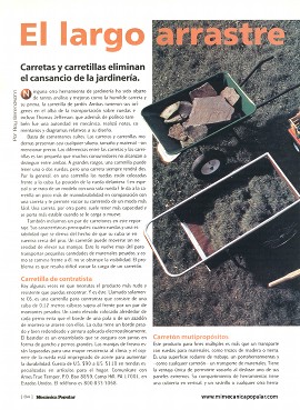 Carretas y carretillas eliminan el cansancio de la jardinería - Abril 2000