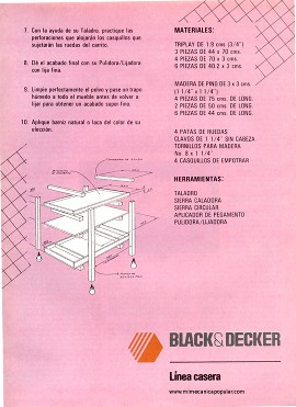 Carrito de servicio -Black and Decker - Mayo 1987