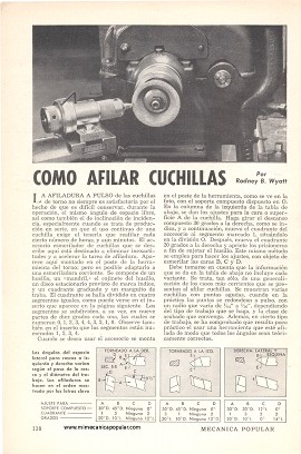 Cómo Afilar Cuchillas de Torno Metal - Mayo 1956