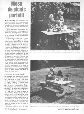 Mesa de picnic portátil - Noviembre 1976