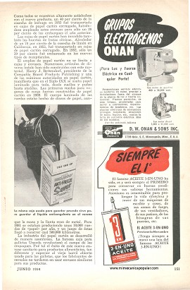 Ese Práctico Material Llamado Papel Cartón - Junio 1954