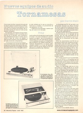 Tocadiscos - Tornamesas - Junio 1982