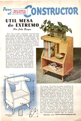 Construye esta útil mesa de extremo - Enero 1953
