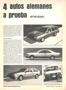 4 autos alemanes a prueba - Mayo 1982