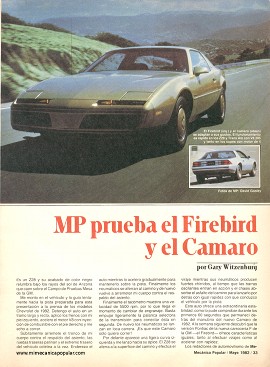 MP prueba el Firebird y el Camaro -Mayo 1982