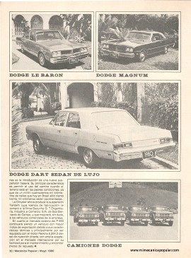 Autos Chrysler de Brasil - Mayo 1980