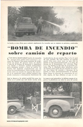 BOMBA DE INCENDIO sobre camión de reparto - Agosto 1954