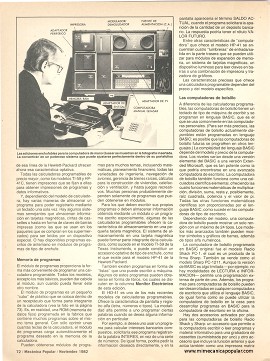 Computadoras de bolsillo de Noviembre 1982