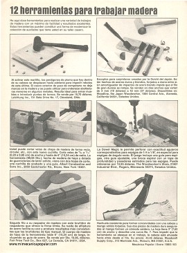 12 herramientas para trabajar madera - Enero 1980
