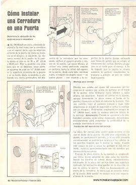 Cómo Instalar una Cerradura en una Puerta - Febrero 1975