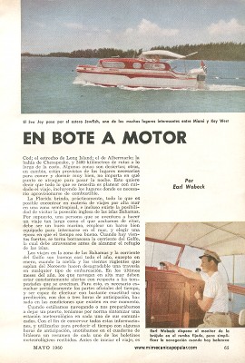 Por Mar Abierto en Bote a Motor - Mayo 1960