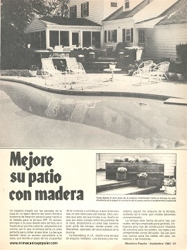 Mejore su patio con madera - Septiembre 1982