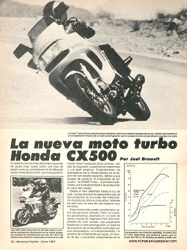 La nueva moto turbo Honda CX500 - Enero 1982