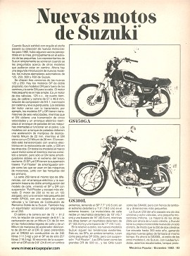 Nuevas motos de Suzuki - Diciembre 1982