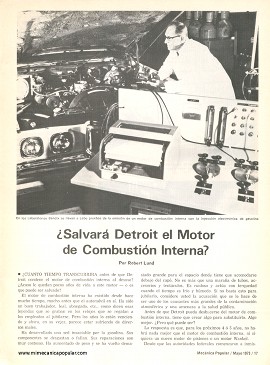 ¿Salvará Detroit el Motor de Combustión Interna? - Mayo 1973