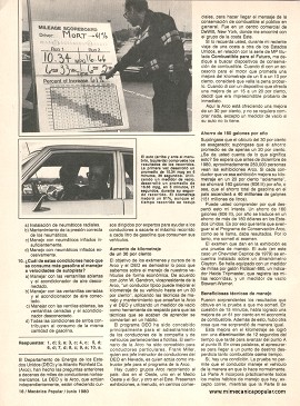 Obtenga más kilómetros por litro en su auto - Junio 1980