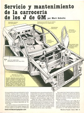 Servicio y mantenimiento de la carrocería de los J de GM - Enero 1982