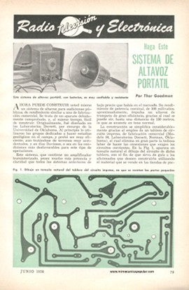 Haga Este Sistema de Altavoz Portátil - Junio 1958