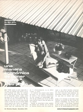 Una manera económica de poner techo a su patio - Noviembre 1970
