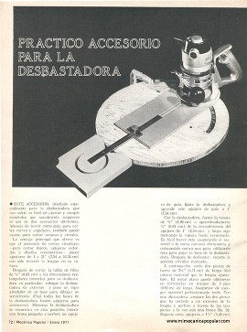 Práctico accesorio para la desbastadora-router - Enero 1971