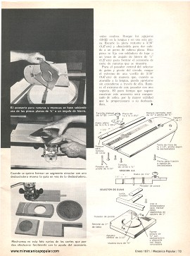 Práctico accesorio para la desbastadora-router - Enero 1971